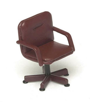 Dollhouse Miniature Office Chair, Brown